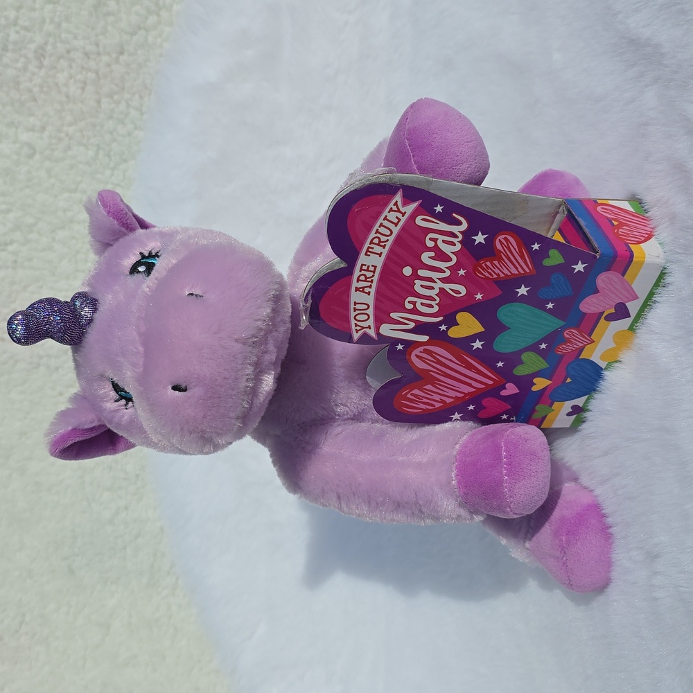 Purple Unicorn Plush Stuffed Animal Plushie Valentine's Day Chocolate Candy 💕💜